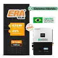 Gerador de Energia Solar Hibrido Luxpower sem Bateria Laje Inclinação SGF 7,44KWP ERA BLACK 620W ECO HIBRIDO 5KW 220V DC48V SEM BATERIA