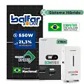 Gerador de Energia Solar Hibrido Luxpower com Bateria Telhado Metálico Mini Trilho SGF 13,2KWP FINAME 550W ECO HIBRIDO 10KW 220V DC48V BAT. LITIO 14,3kWh