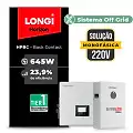 Gerador de Energia Solar Off Grid Interativo Luxpower Telhado Fibro Parafuso Metal SGF 15,48KWP LONGI 645W HPBC GEN-LB-EU 10KW AC 220 MONO DC48V
