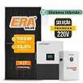 Gerador de Energia Solar Hibrido Luxpower Laje Inclinação SGF 42KWP ERA 700W LXP-LB-BR 10KW AC TRIF. 220V DC48V BAT. LITIO 25,6kWh