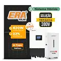 Gerador de Energia Solar Hibrido Luxpower sem Bateria Telhado Cerâmico Gancho SGF 17,36KWP ERA BLACK 620W HIBRIDO 15KW TRIF 380V DC48V SEM BATERIA