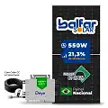 Gerador de Energia Solar Microinversor DEYE Telhado Fibro Parafuso Metal SGF 2,2KWP BALFAR FINAME 550W SUN 2.25KW 4MPPT MONO 220V COM CABO