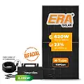 Gerador de Energia Solar Microinversor Hoymiles Telhado Cerâmico Gancho SGF 14,88KWP ERA BIFACIAL 620W HMS-2250DW-4T 2.25KW 2MPPT MONO 220V COM CABO
