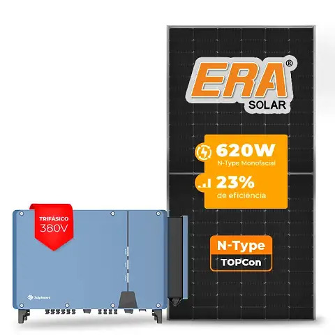 Gerador de Energia Solar On Grid Solplanet Solo Mesa 8 Painéis SGF 124,00KWP ERA N-TYPE MONO 620W ASW 75KW 8MPPT TRIF 380V