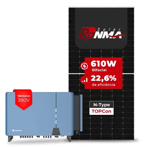 Gerador de Energia Solar On Grid Solplanet Telhado Cerâmico Gancho SGF 115,90KWP RONMA 610W BIFACIAL ASW 75KW 8MPPT TRIF 380V