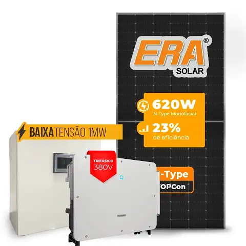 Gerador de Energia Solar Mercado Livre Sungrow Baixa Tensão Sem Estrutura SGF 1078,80KWP ERA N-TYPE MONO 620W SG P2 75KW 8MPPT TRIF 380V
