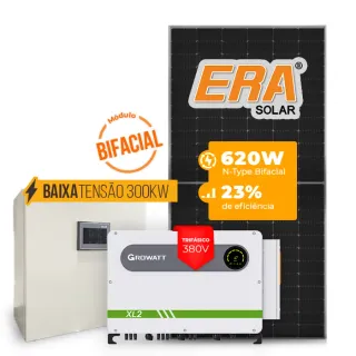Gerador de Energia Solar Mercado Livre Growatt Baixa Tensão Sem Estrutura SGF 81,84KWP ERA BIFACIAL 620W MAX 75KW 7MPPT TRIF 380V