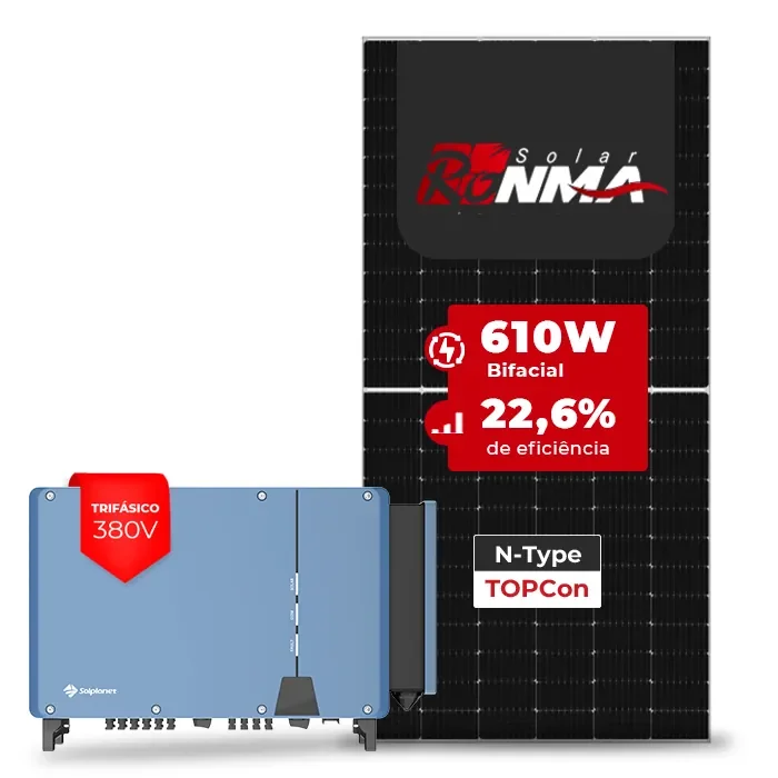 Gerador de Energia Solar On Grid Solplanet Telhado Cerâmico Gancho SGF 115,90KWP RONMA 610W BIFACIAL ASW 75KW 8MPPT TRIF 380V