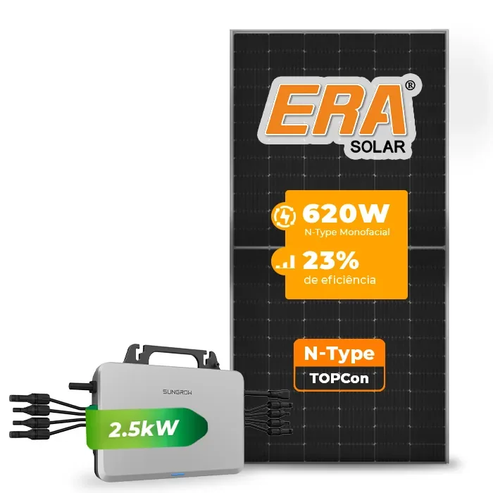 Gerador de Energia Solar Microinversor Sungrow Telhado Fibro Parafuso Metal SGF 4,96KWP ERA N-TYPE MONO 620W S2500S-L 2.5KW 4MPPT MONO 220V
