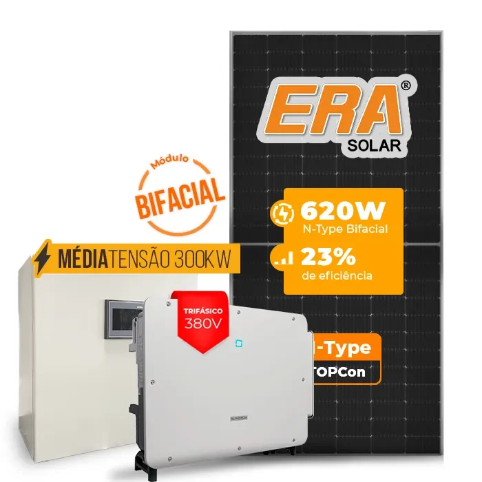 Gerador de Energia Solar Mercado Livre Sungrow Média Tensão Sem Estrutura SGF 117,80KWP ERA BIFACIAL 620W SG P2 75KW 8MPPT TRIF 380V